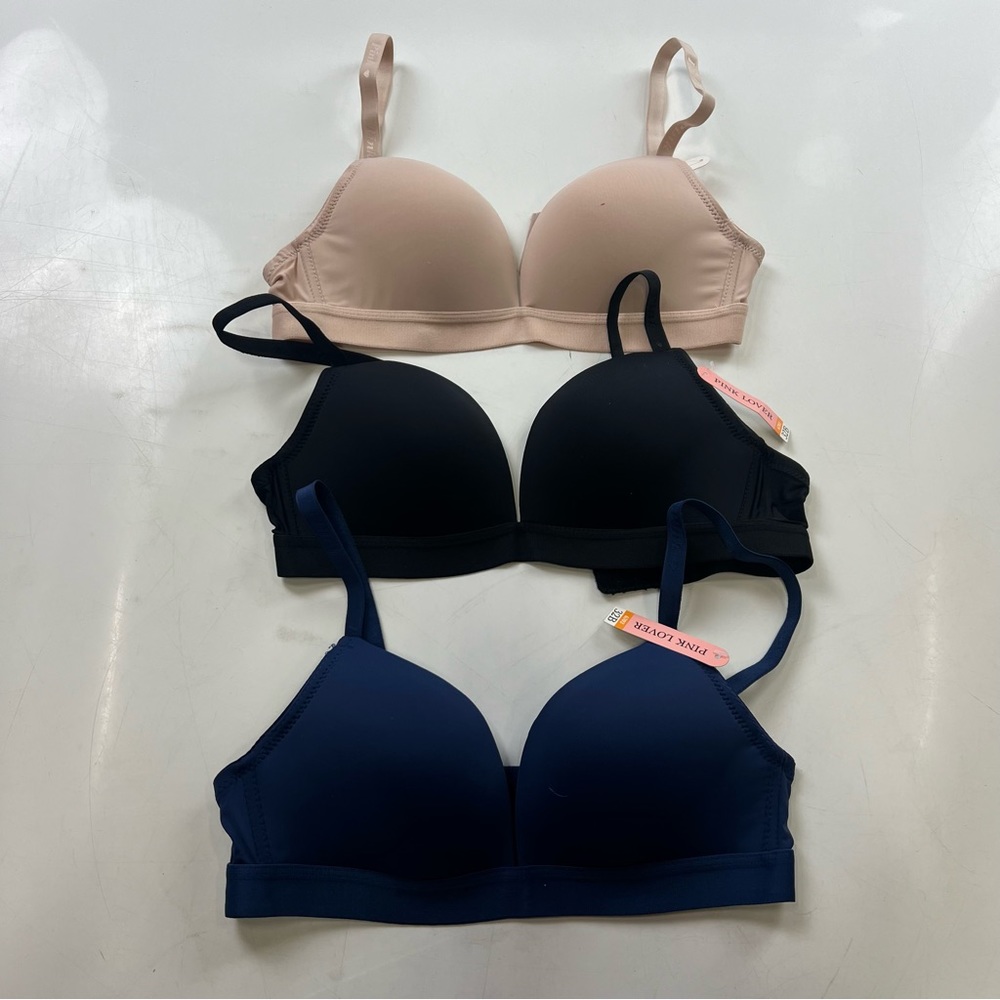 Pink lover women’s beige black blue bra set NWT 32B L37-5